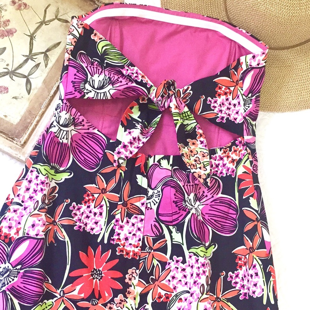 Lilly Pulitzer Sabrina Dress Black Flower Market - Picture 5 of 15